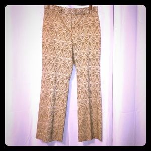 Ann Taylor Cream and Matte Gold pants